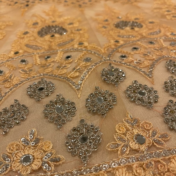 Designer New Peach Lehenga with sequins and mirror work - Picture 6 of 10